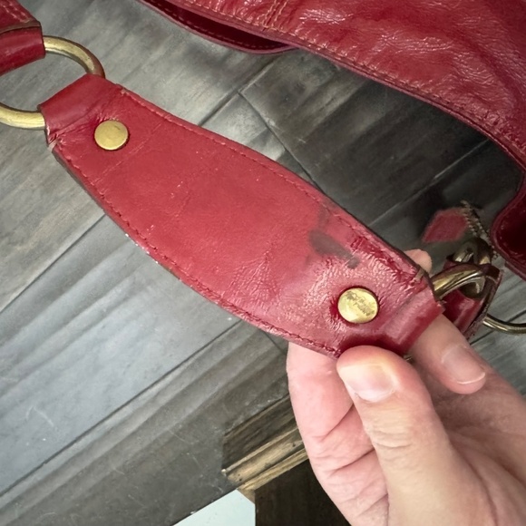 RARE Coach 12736 Zoe Editorial Red Patent XL Hobo Bag - Picture 15 of 16